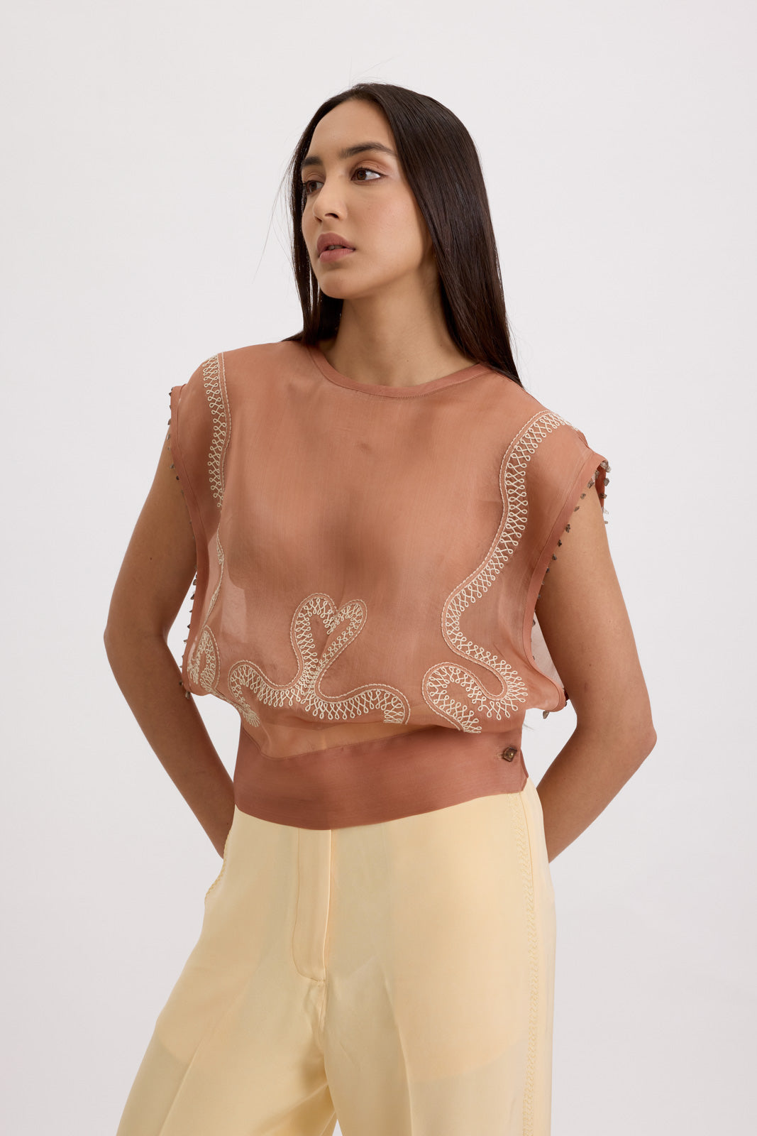 XXL OVER-LAYER TOP - TRUE BROWN