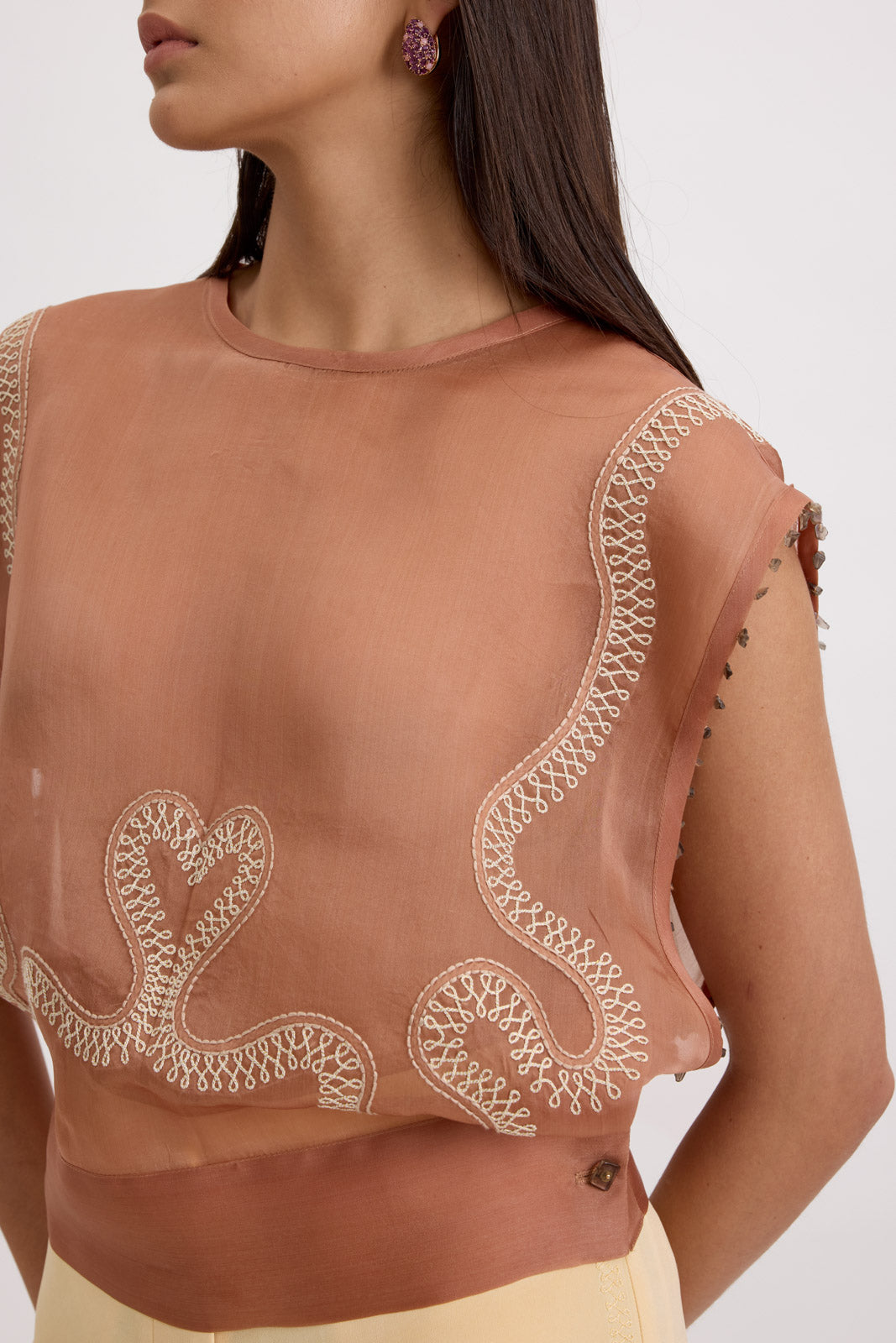 XXL OVER-LAYER TOP - TRUE BROWN