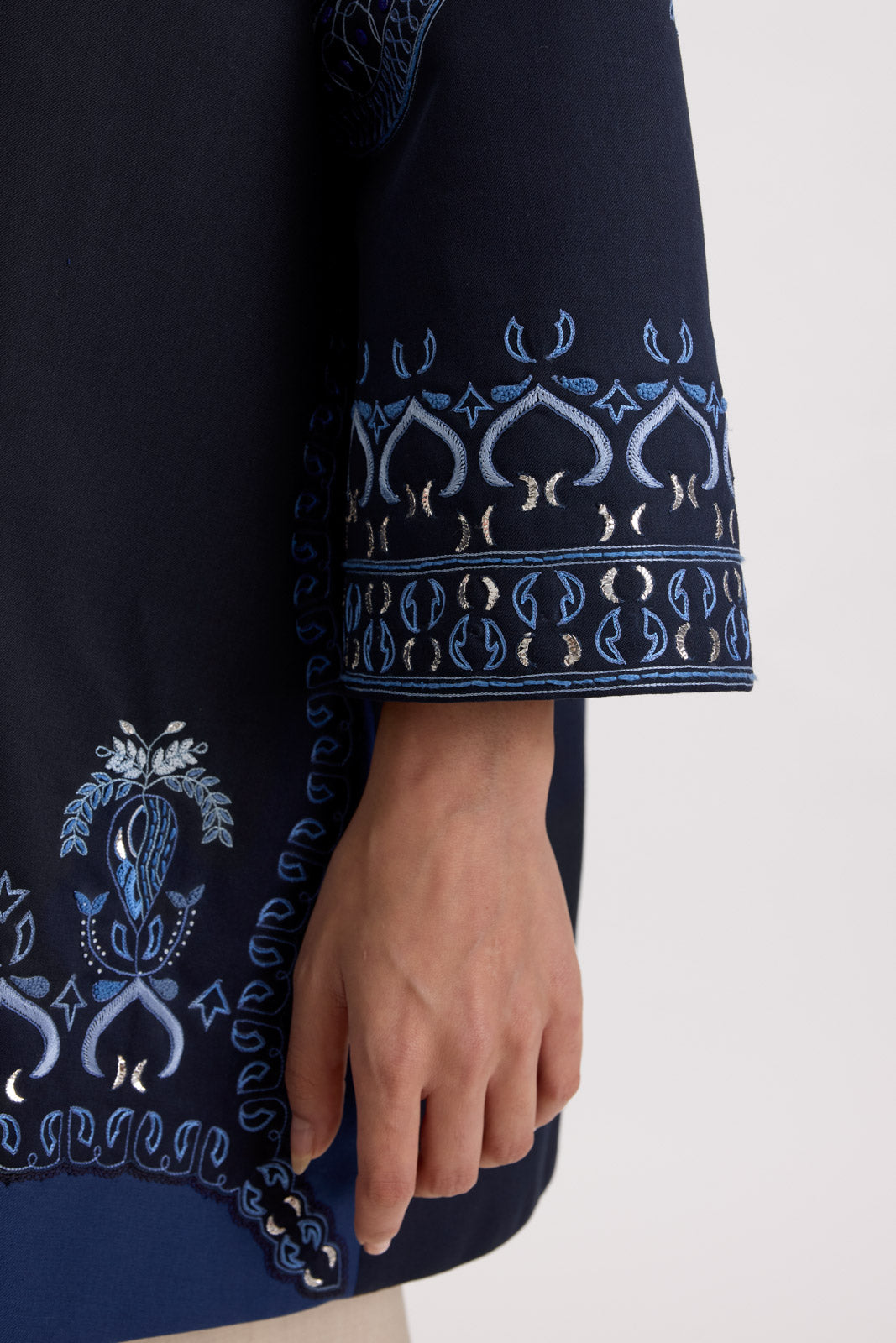 BELL SLEEVE COAT - MIDNIGHT BLUE