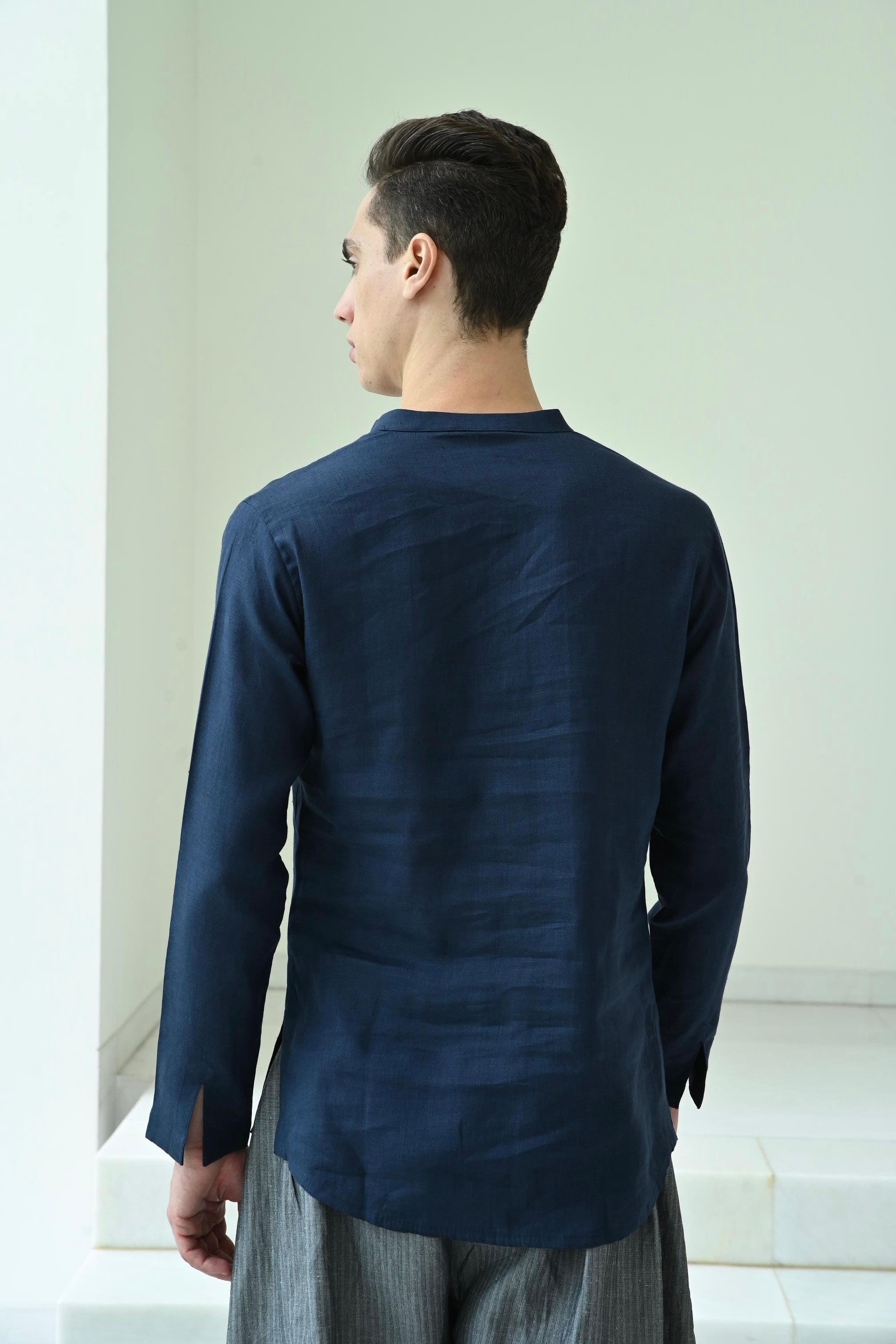 NEHRU COLLAR KURTA - MIDNIGHT BLUE