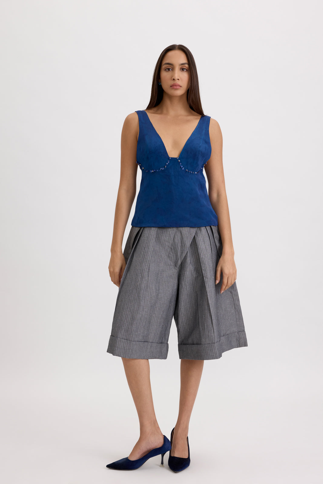 CREPE SINGLET MINI - MIDNIGHT BLUE