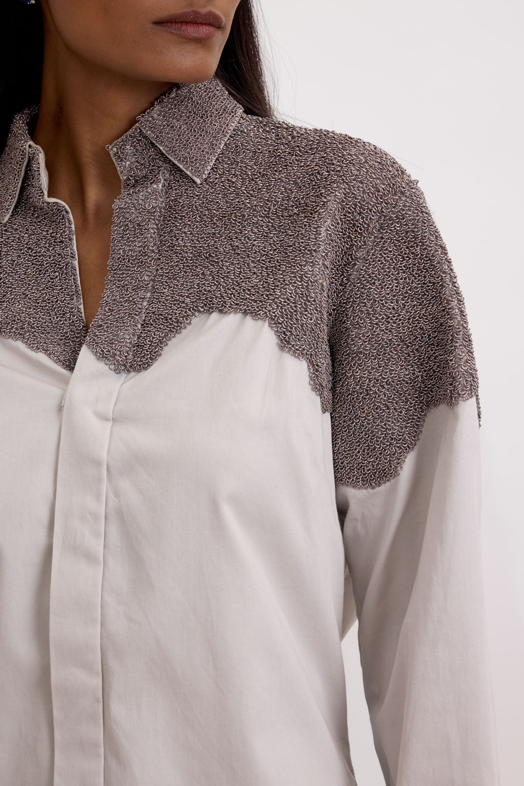 DRIPPED CHARCOAL SHIRT - POWDER GREY (UNISEX)