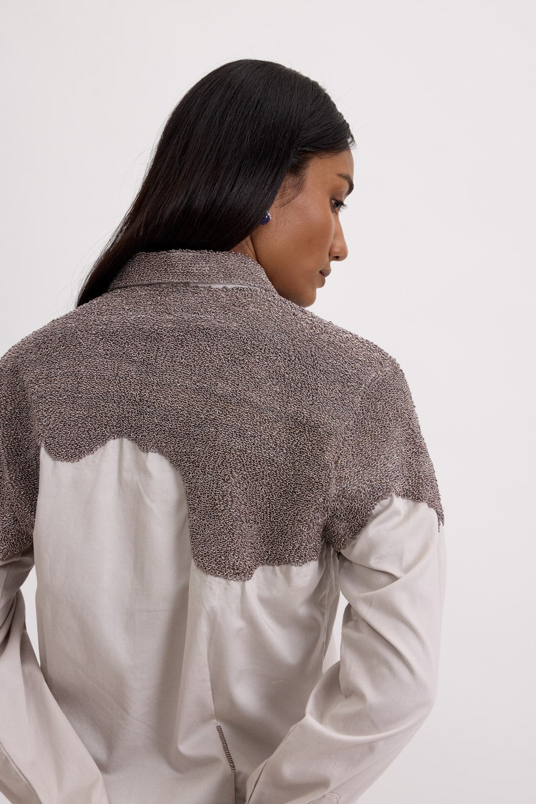DRIPPED CHARCOAL SHIRT - POWDER GREY (UNISEX)
