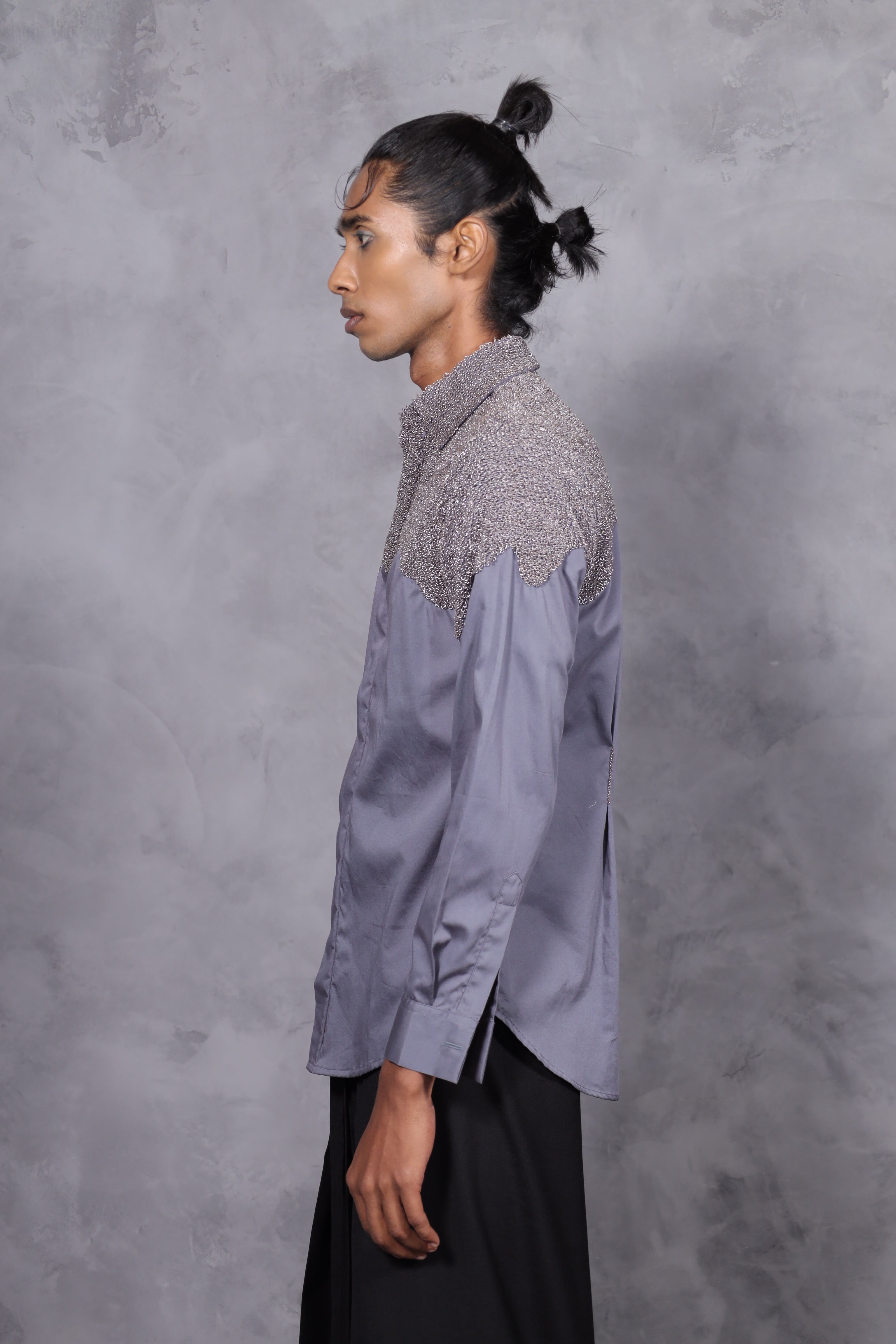 DRIPPED CHARCOAL SHIRT - GREY (UNISEX)