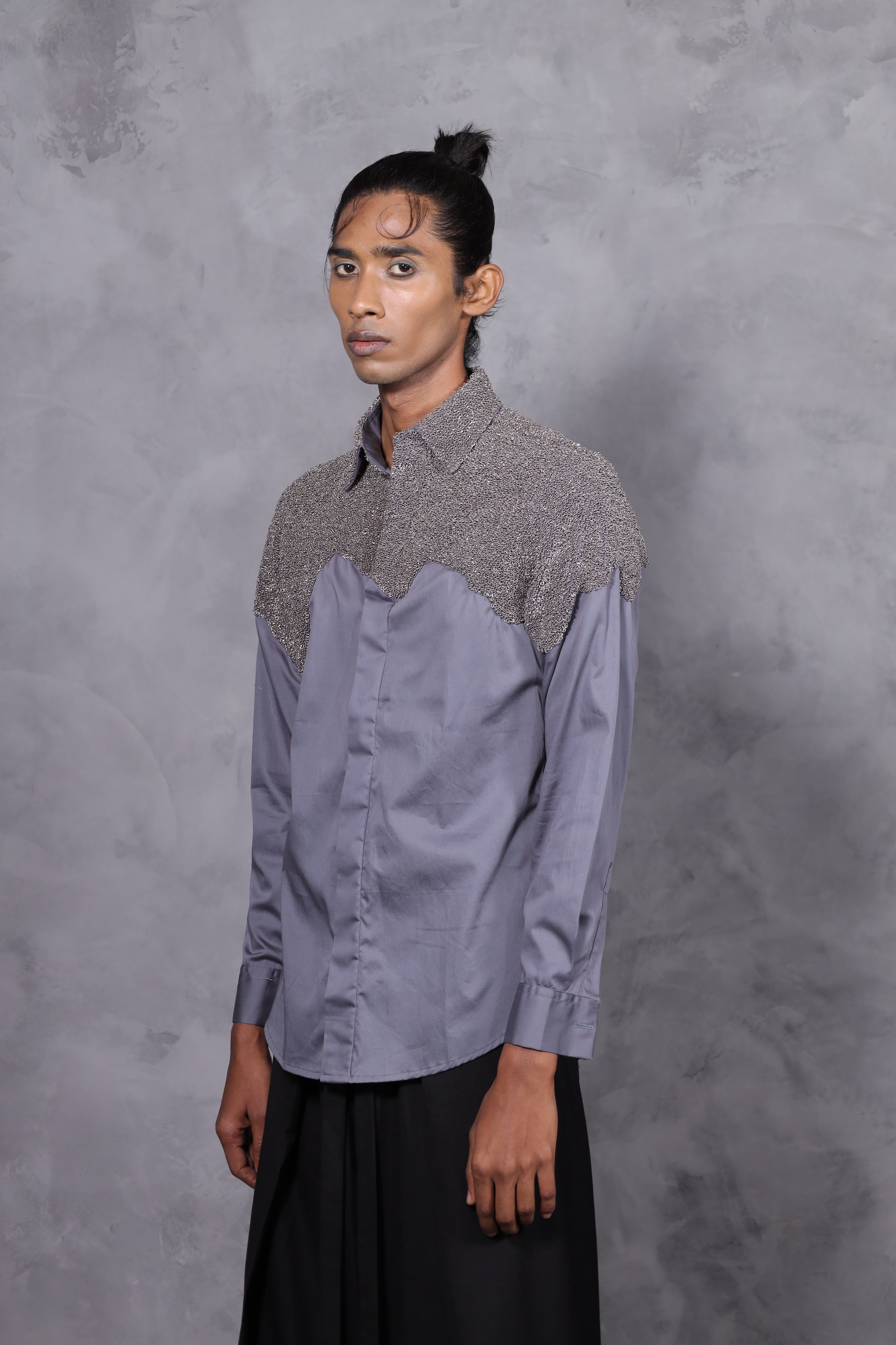 DRIPPED CHARCOAL SHIRT - GREY (UNISEX)