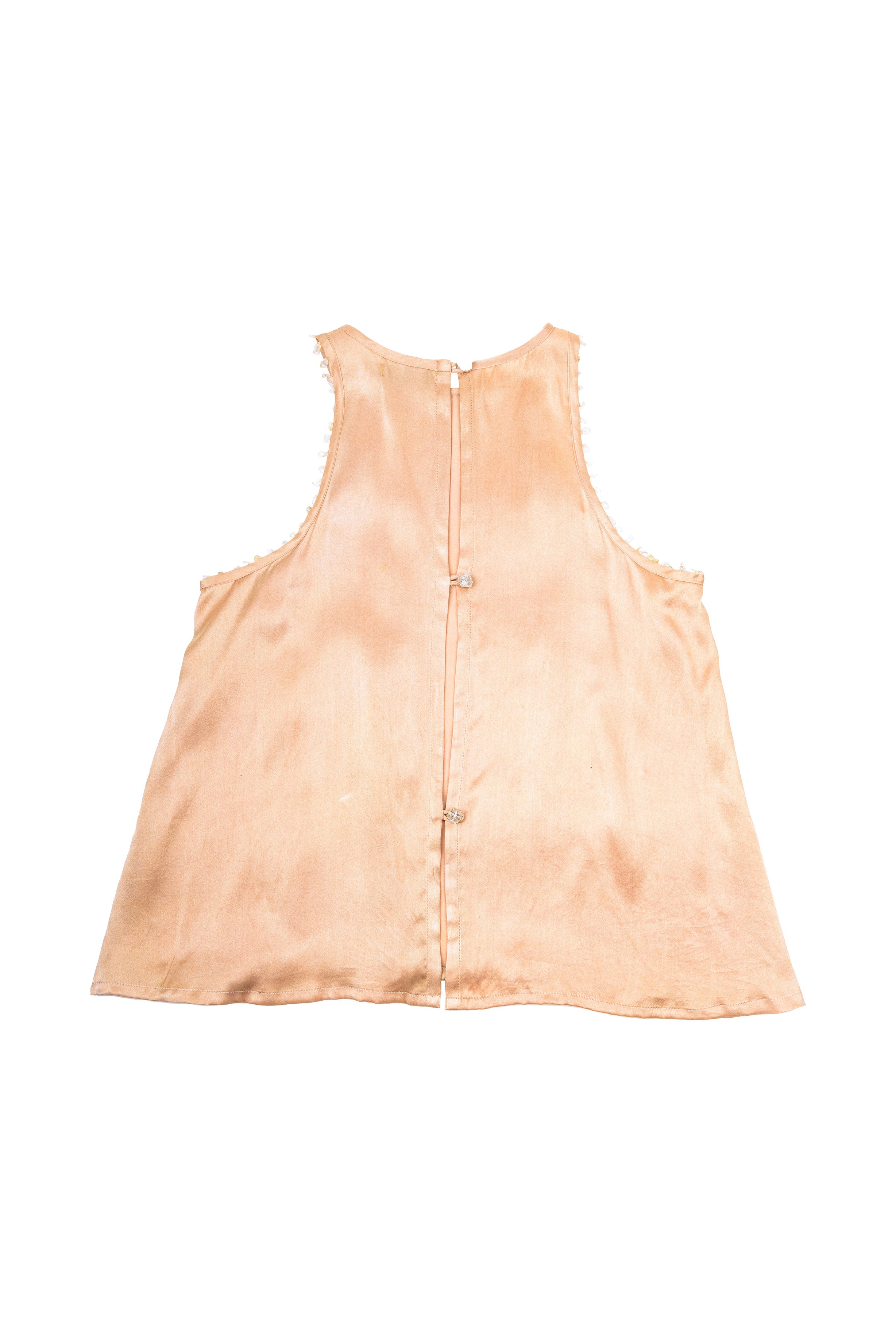 SATIN SILK TOP - CARAMEL