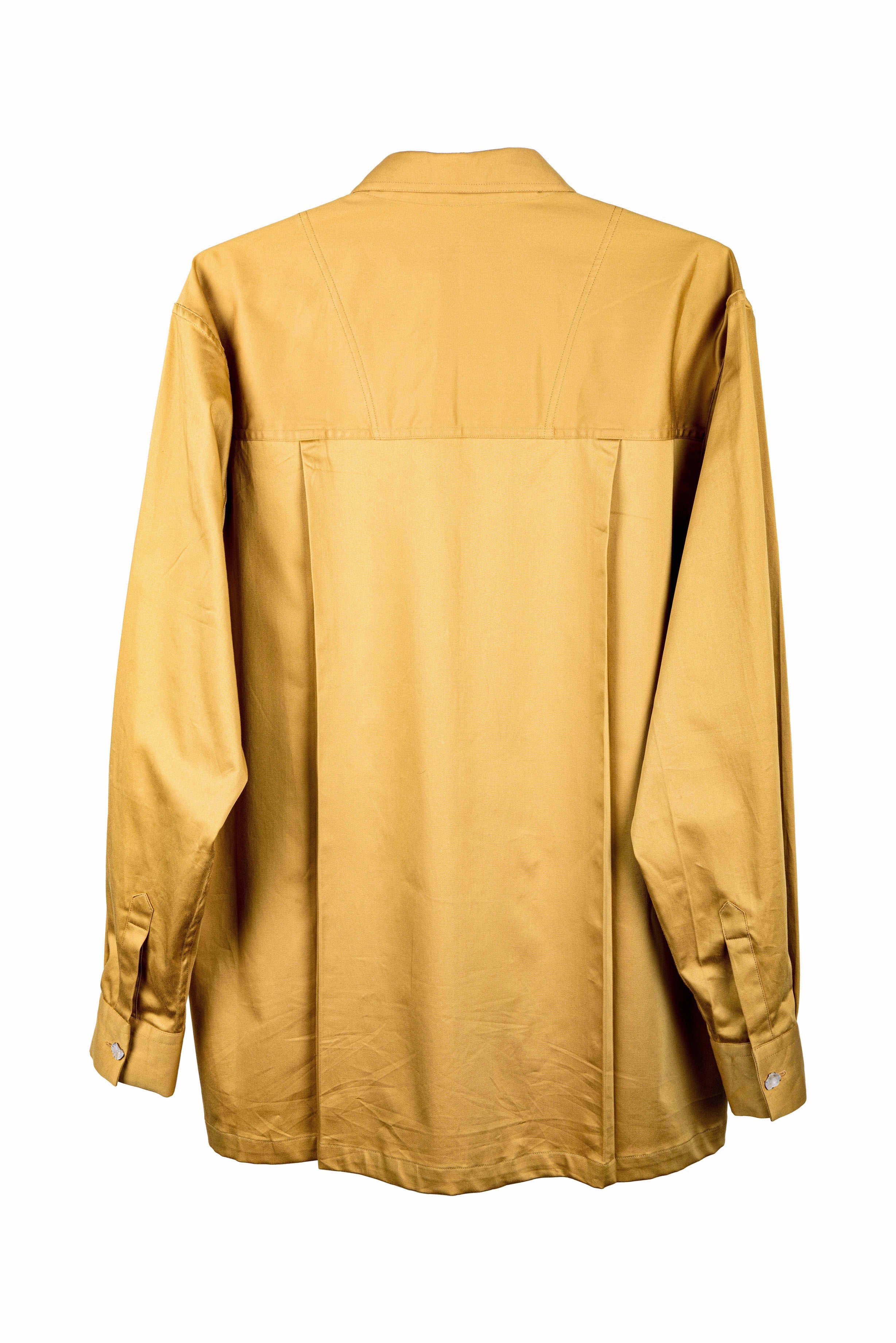 RAINBOW BUTTON DOWN - MUSTARD