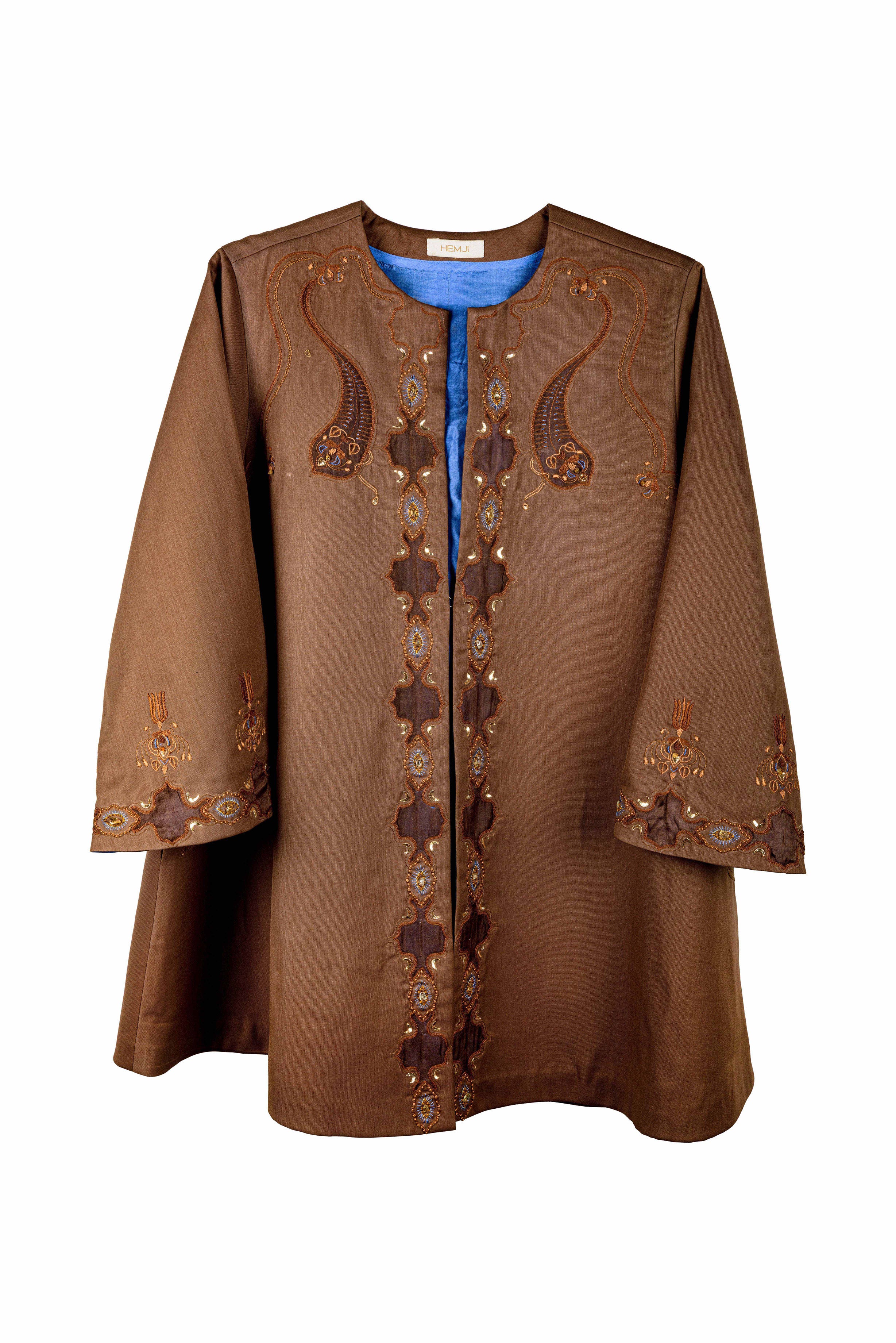 BELL SLEEVE COAT - TRUE BROWN