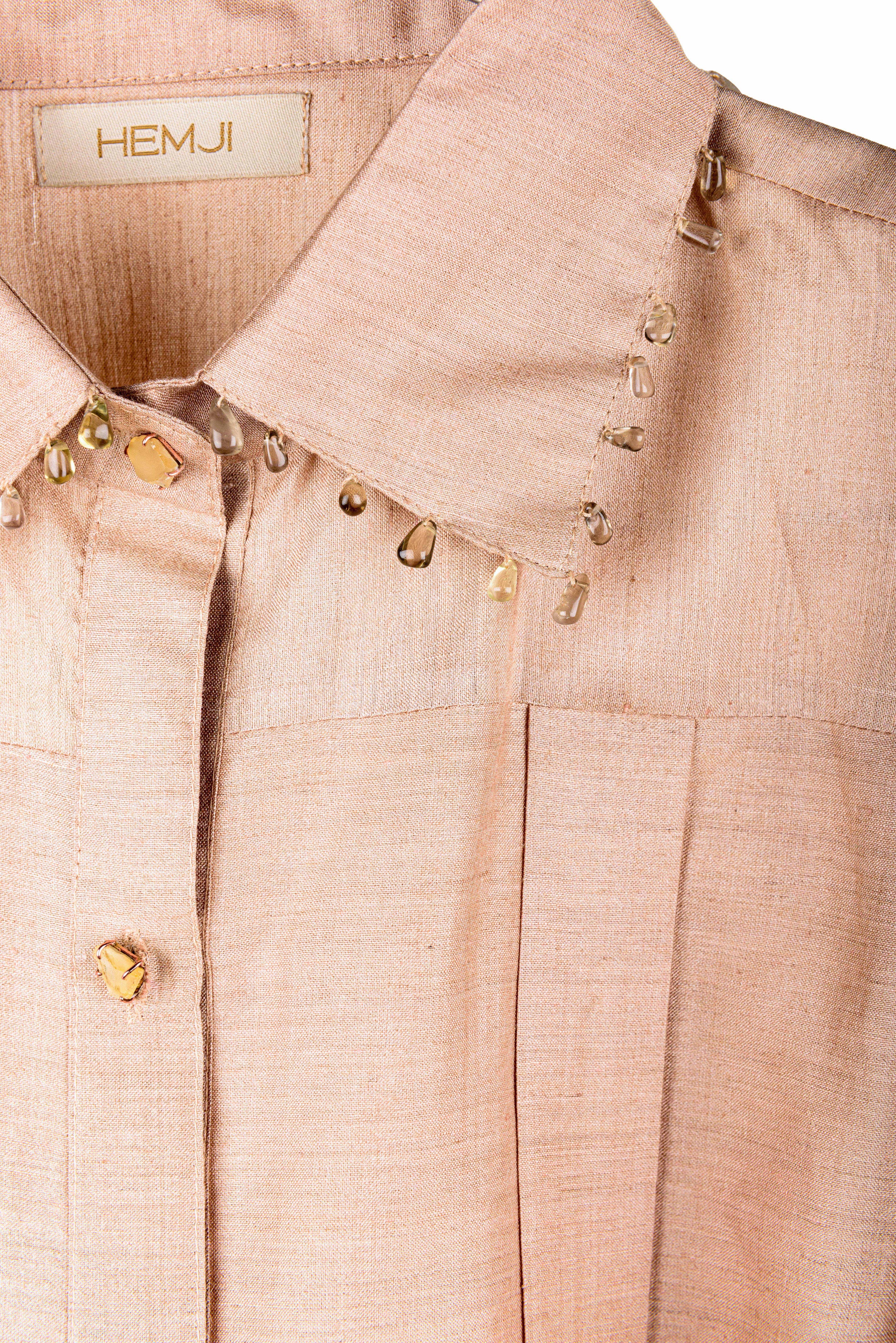 CLASSIC PLEATED SHIRT - CREAM