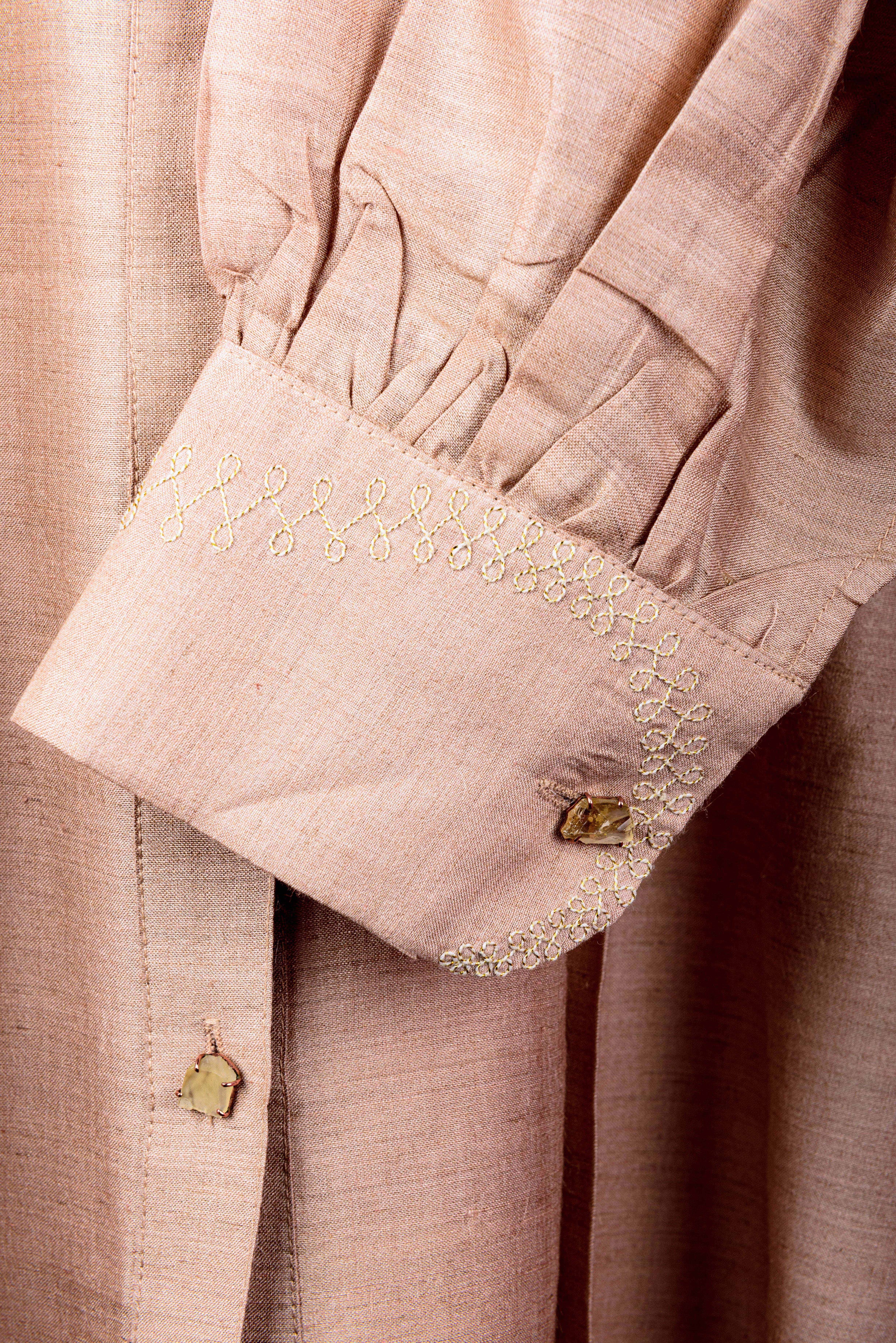 CLASSIC PLEATED SHIRT - CREAM