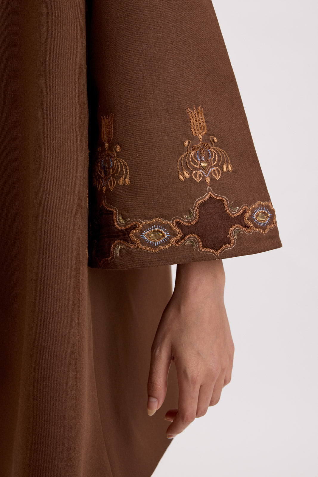 BELL SLEEVE COAT - TRUE BROWN