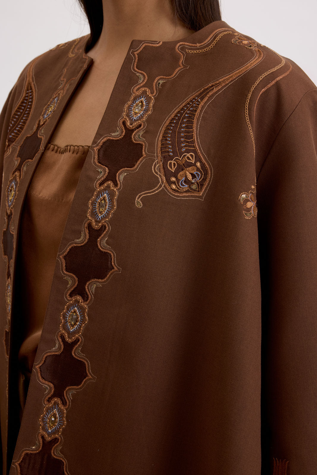 BELL SLEEVE COAT - TRUE BROWN
