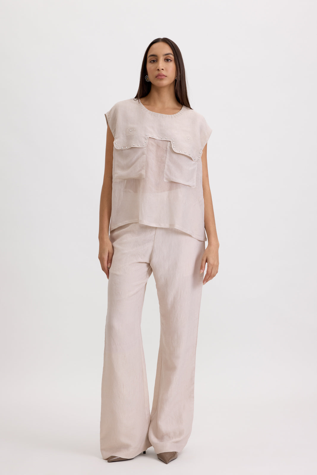 TISSUE IMPRESSIONS YOKE TOP - FROST (UNISEX)