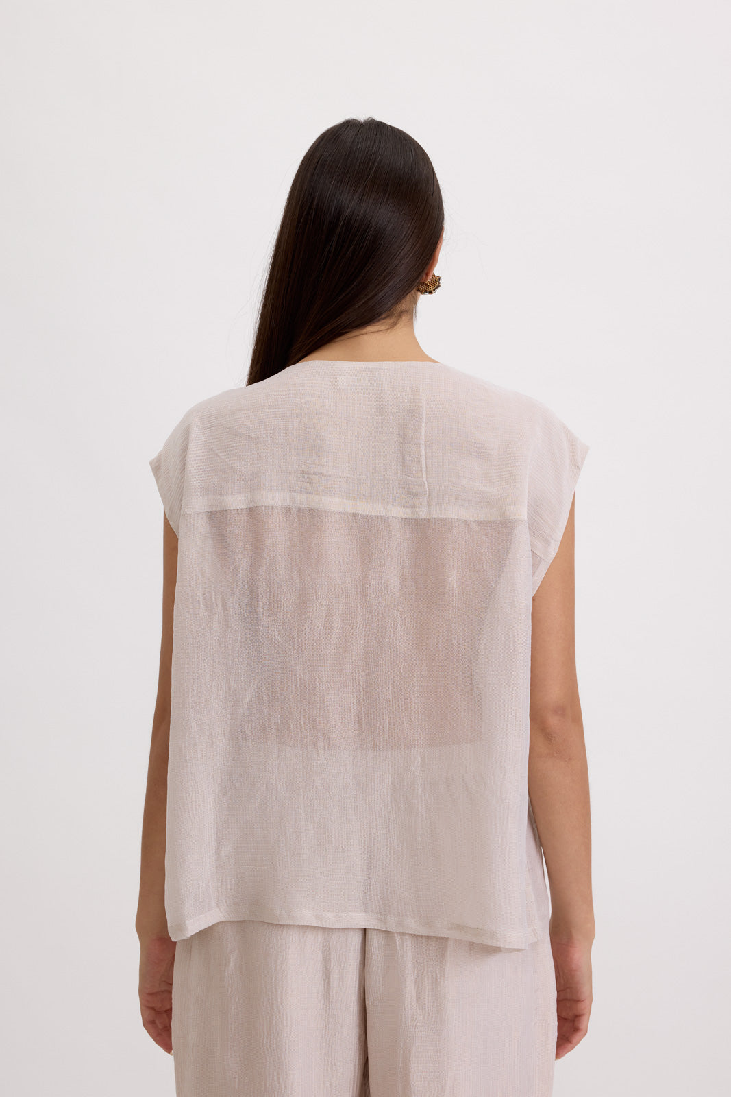 TISSUE IMPRESSIONS YOKE TOP - FROST (UNISEX)