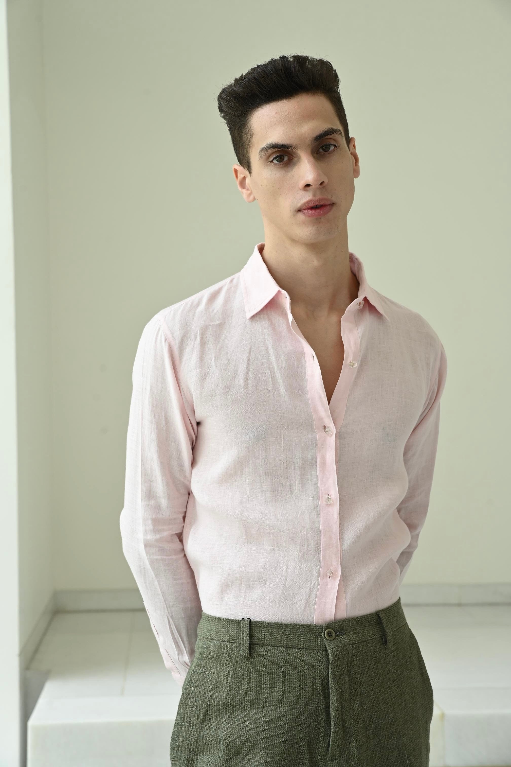 CLASSIC LINEN SHIRT - ROSE PINK