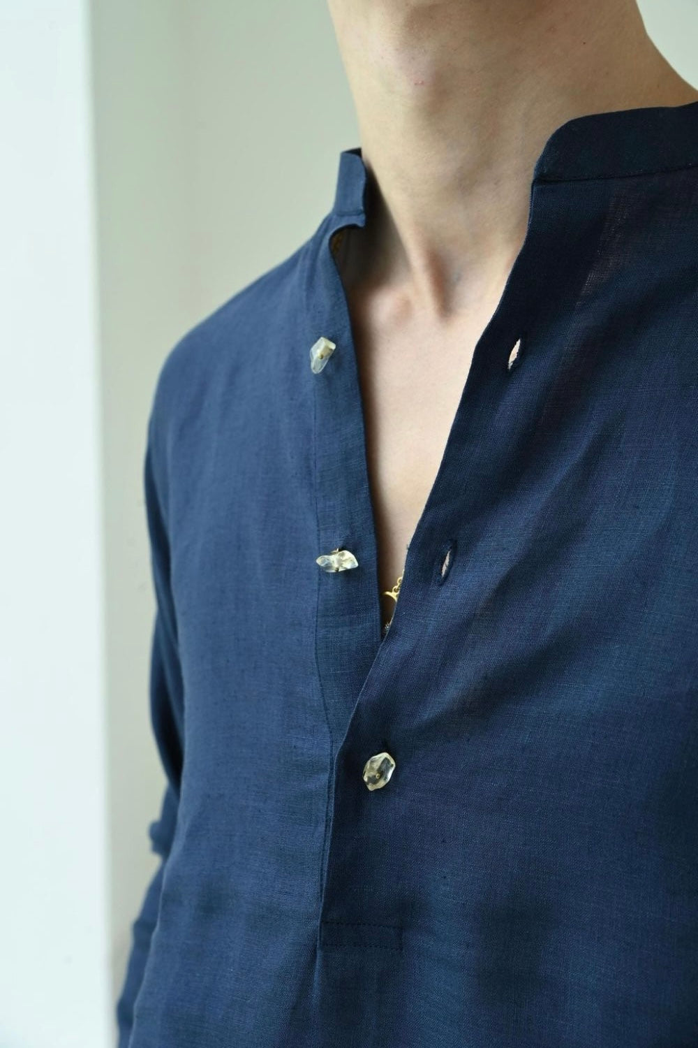NEHRU COLLAR KURTA - MIDNIGHT BLUE