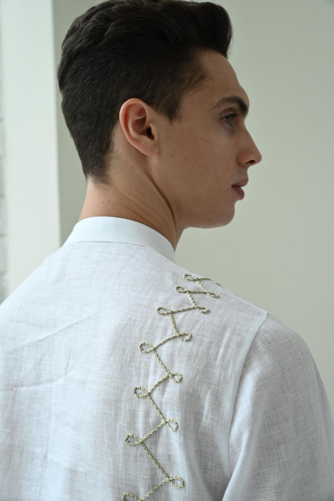 DORI WORK KURTA - WHITE