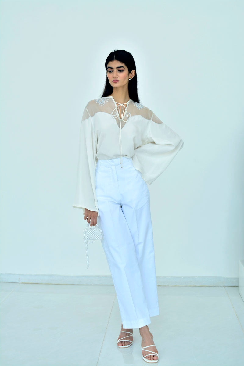 ANKLE LENGTH PANTS - WHITE