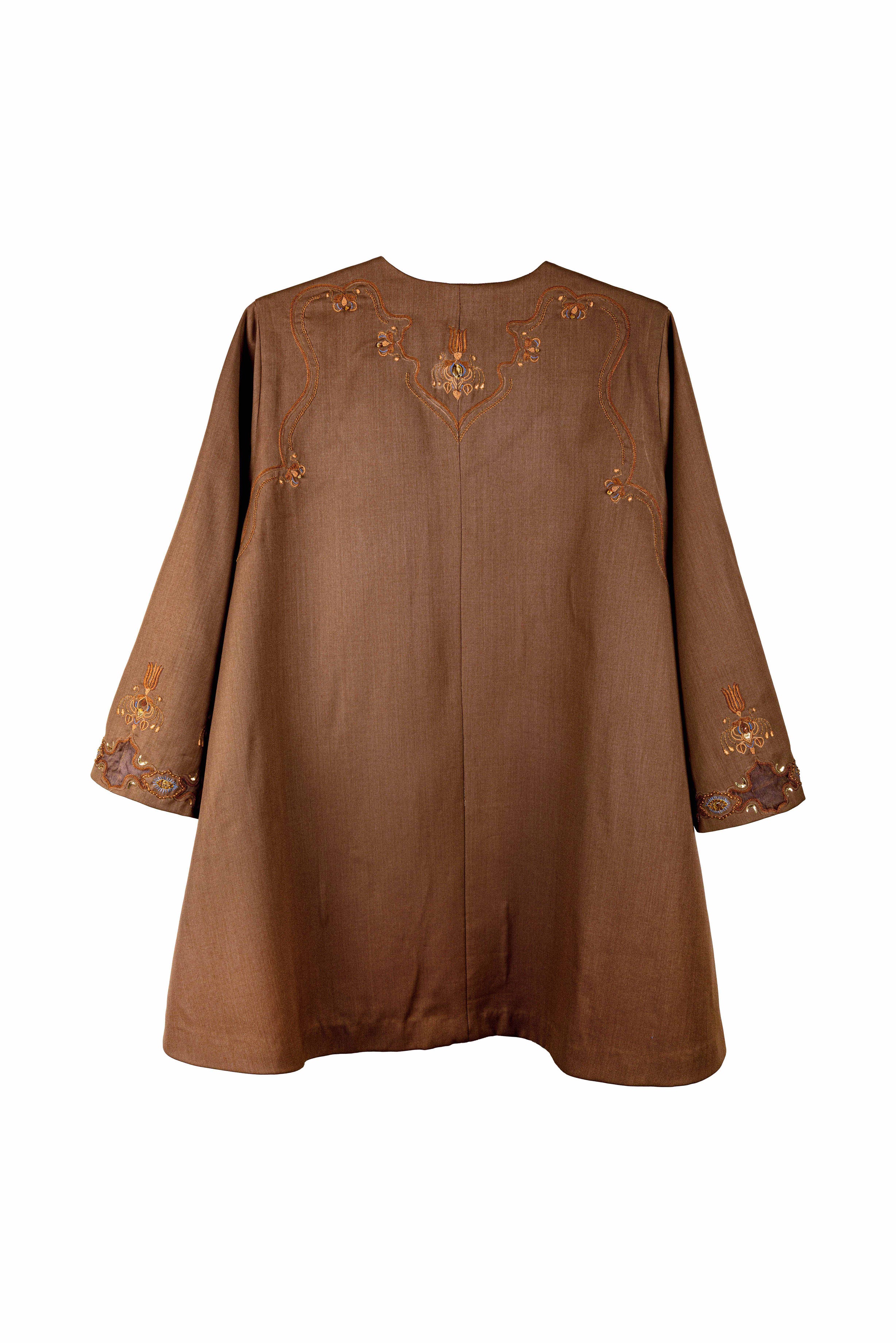 BELL SLEEVE COAT - TRUE BROWN
