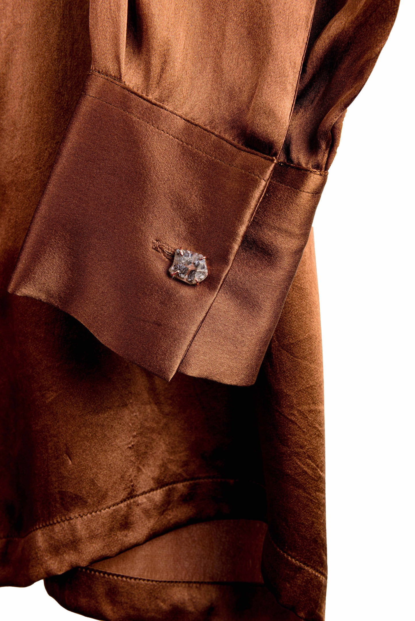 CLASSIC SATIN SHIRT - TRUE BROWN